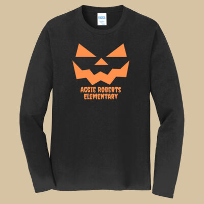 Adult Long Sleeve Shirt - Fall Holidays - Jack O' Lantern - Orange Thumbnail
