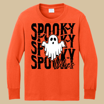 Youth Long Sleeve Shirt - Fall Holidays - Spooky Vibes Thumbnail
