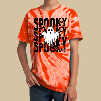 Youth Tie-Dye T-Shirt - Fall Holidays - Spooky Vibes Thumbnail