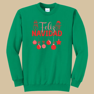 Adult Crewneck - Winter Holidays - Feliz Festive - Red Thumbnail