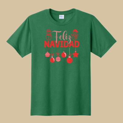 Adult T-Shirt - Winter Holidays - Feliz Festive - Red Thumbnail