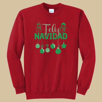Adult Crewneck - Winter Holidays - Feliz Festive - Green Thumbnail