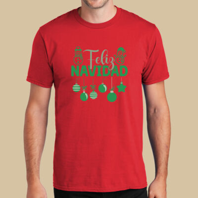 Adult T-Shirt - Winter Holidays - Feliz Festive - Green Thumbnail