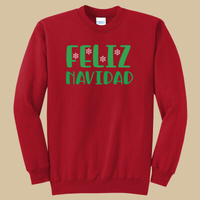Adult Crewneck - Winter Holidays - Feliz Navidad - Green Thumbnail