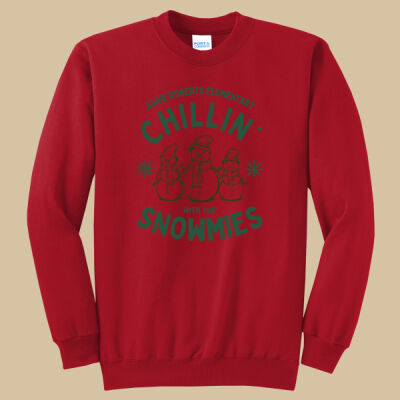 Adult Crewneck - Winter Holidays - Chillin' - Green Thumbnail