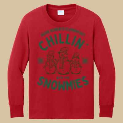 Youth Long Sleeve Shirt - Winter Holidays - Chillin' - Green Thumbnail