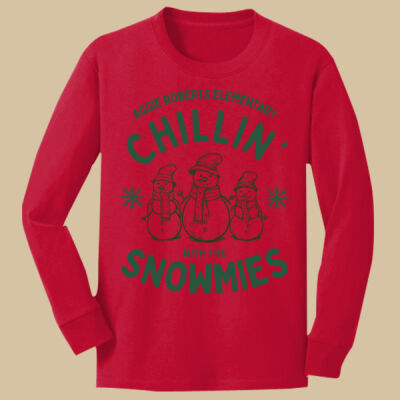 Youth Long Sleeve Shirt - Winter Holidays - Chillin' - Green Thumbnail