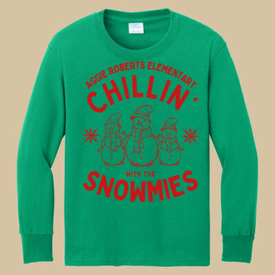 Youth Long Sleeve Shirt - Winter Holidays - Chillin' - Red Thumbnail