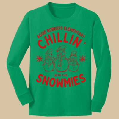 Youth Long Sleeve Shirt - Winter Holidays - Chillin' - Red Thumbnail
