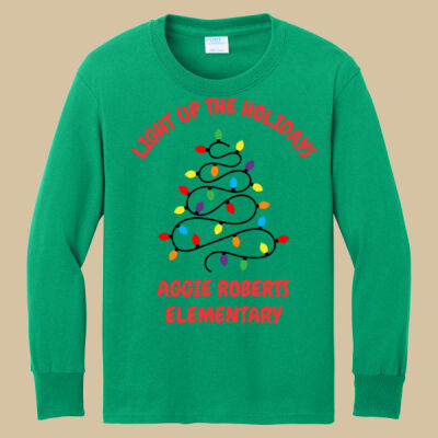 Youth Long Sleeve Shirt - Winter Holidays - Light Up - Red Thumbnail