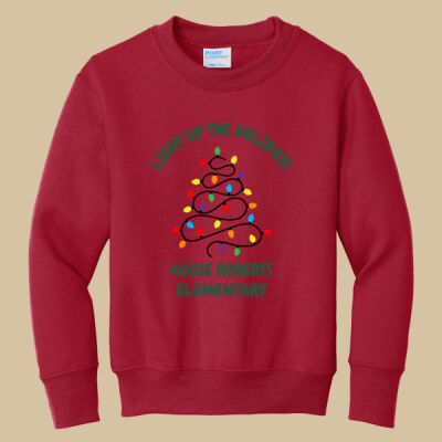 Youth Crewneck - Winter Holidays - Light Up - Green Thumbnail