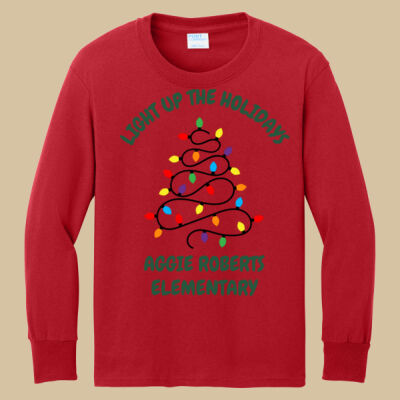 Youth Long Sleeve Shirt - Winter Holidays - Light Up - Green Thumbnail