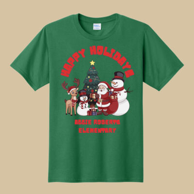 Adult T-Shirt - Winter Holidays - Happy Holidays - Red Thumbnail