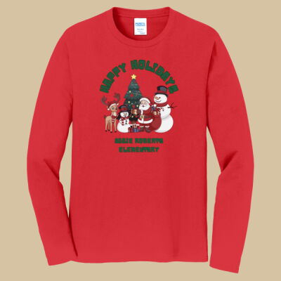 Adult Long Sleeve Shirt - Winter Holidays - Happy Holidays - Green Thumbnail