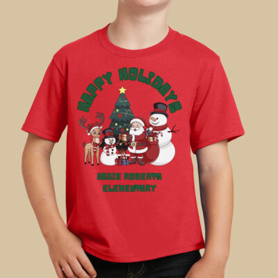 Youth T-Shirt - Winter Holidays - Happy Holidays - Green Thumbnail