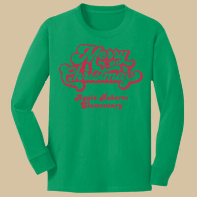 Youth Long Sleeve Shirt - Winter Holidays - Merry Christmas - Red Thumbnail