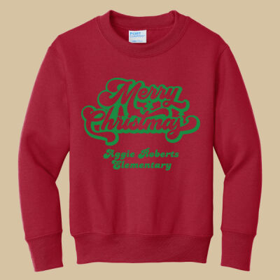 Youth Crewneck - Winter Holidays - Merry Christmas - Green Thumbnail