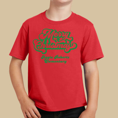 Youth T-Shirt - Winter Holidays - Merry Christmas - Green Thumbnail