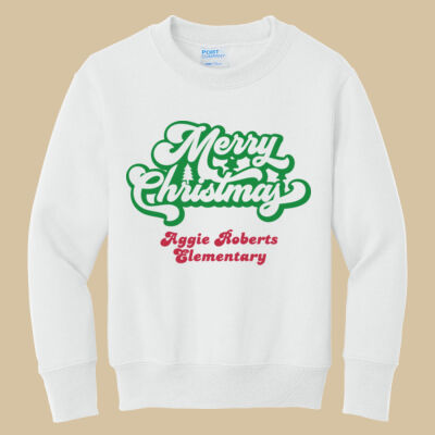 Youth Crewneck - Winter Holidays - Merry Christmas - Green & Red Thumbnail