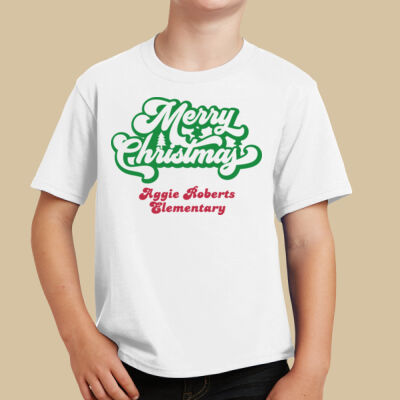 Youth T-Shirt - Winter Holidays - Merry Christmas - Green & Red Thumbnail